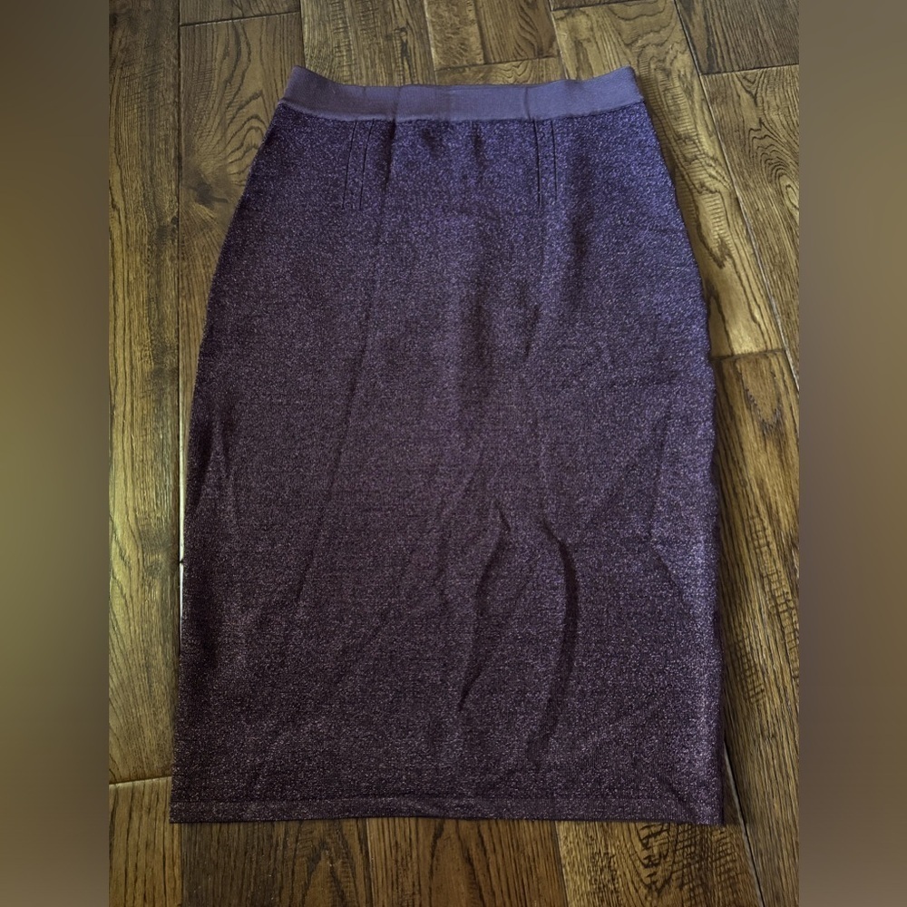 Rag & Bone Purple Shimmer Bodycon Midi Skirt